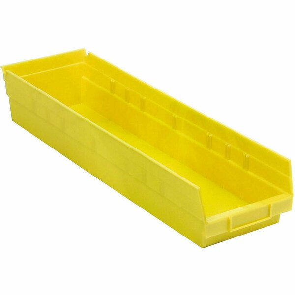 Global Industrial Plastic Nesting Storage Shelf Bin 6-5/8inW x 23-5/8inD x 4inH Yellow 184842YL